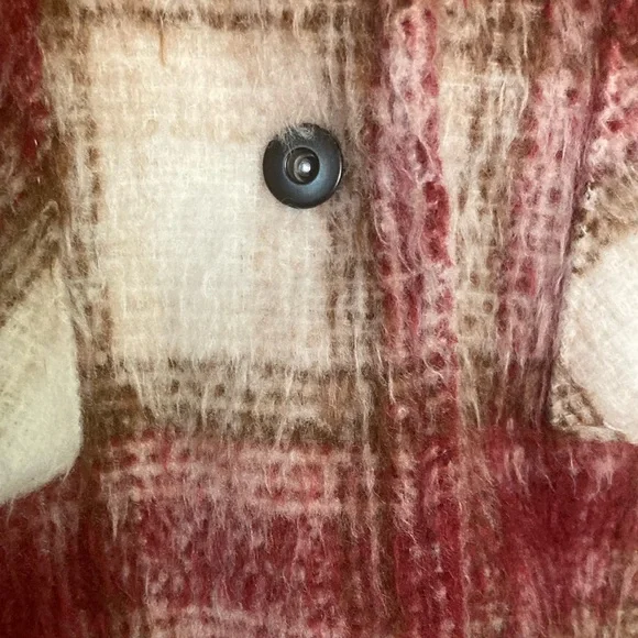 Zara Oversized Plaid Fuzzy Shacket Size XS - Picture 8 of 14